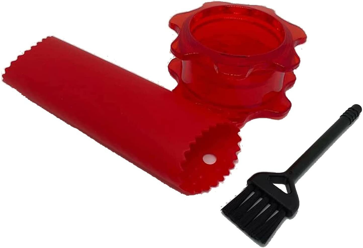Garlic Mincer Press with a Twist fourth Generation(red mincer with peeler brush)