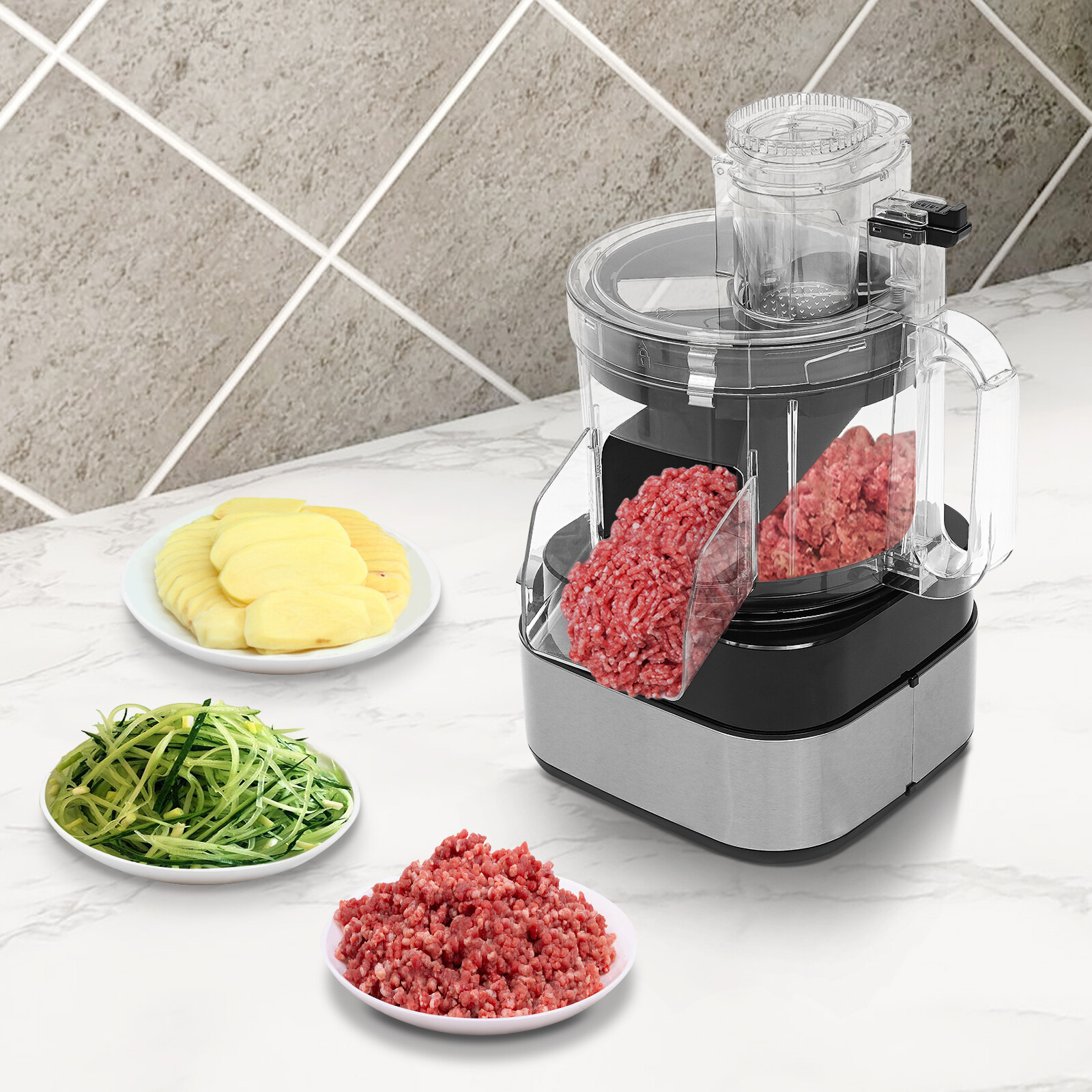 110V Electric Food Processor Vegetable Chopper Grinder Machine Commercial Home