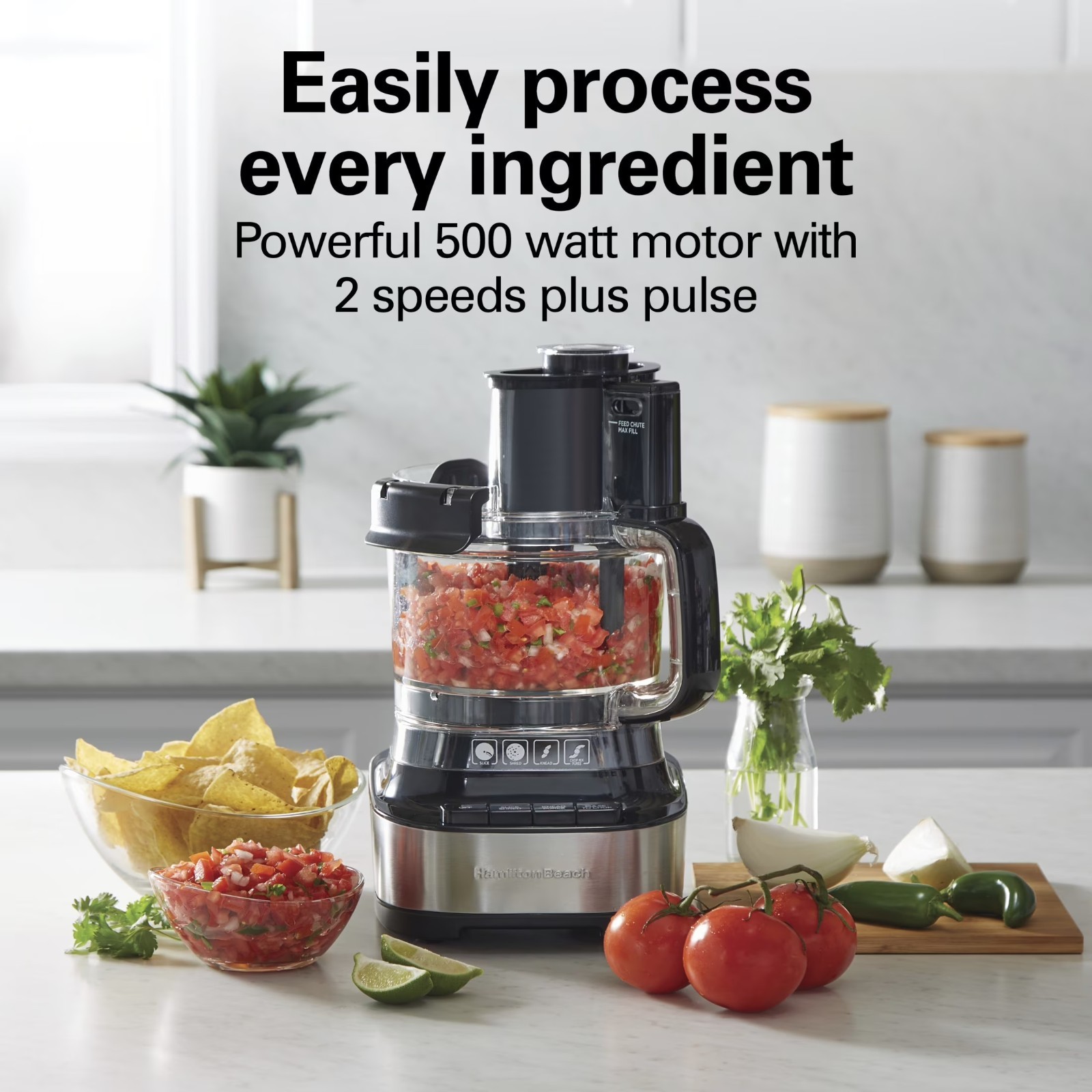 Hamilton Beach 10 Cup Food Processor and Chopper with Stack & Snap Design, Extra