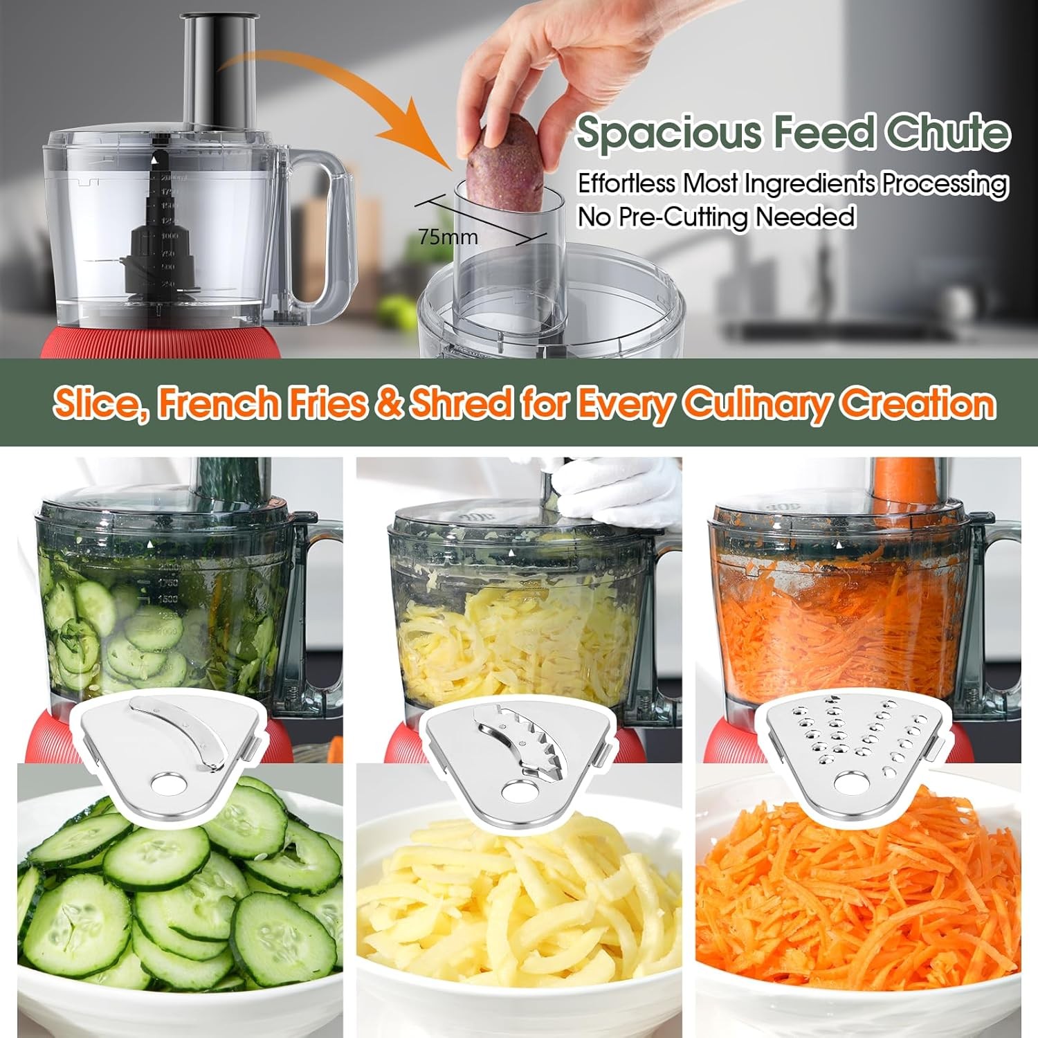Food Processor and Blender Combo, 88 oz Food Chopper for Meat, Vegetable and Dou