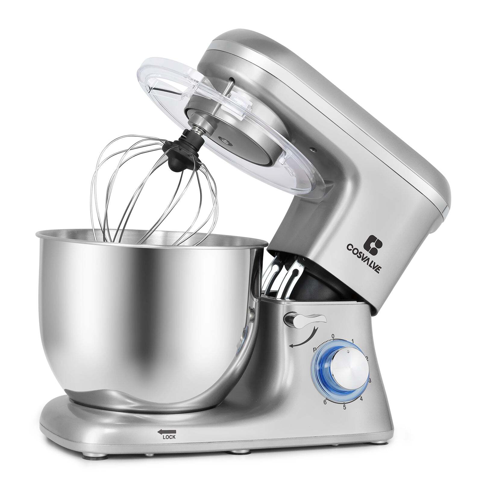 1400W food processor 7L stainless steel bowl Silver