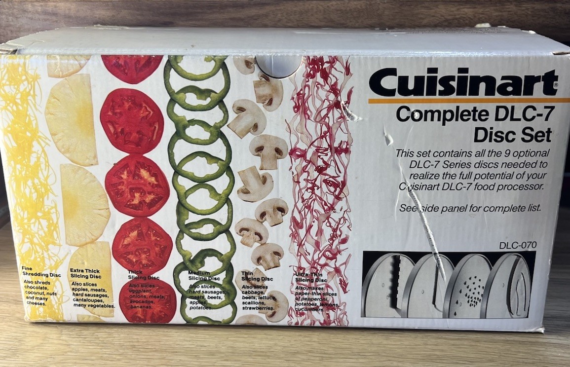Cuisinart DLC-7 Food Processor 9 Disc Set DLC-070 Blades – Missing 1 w/ Box