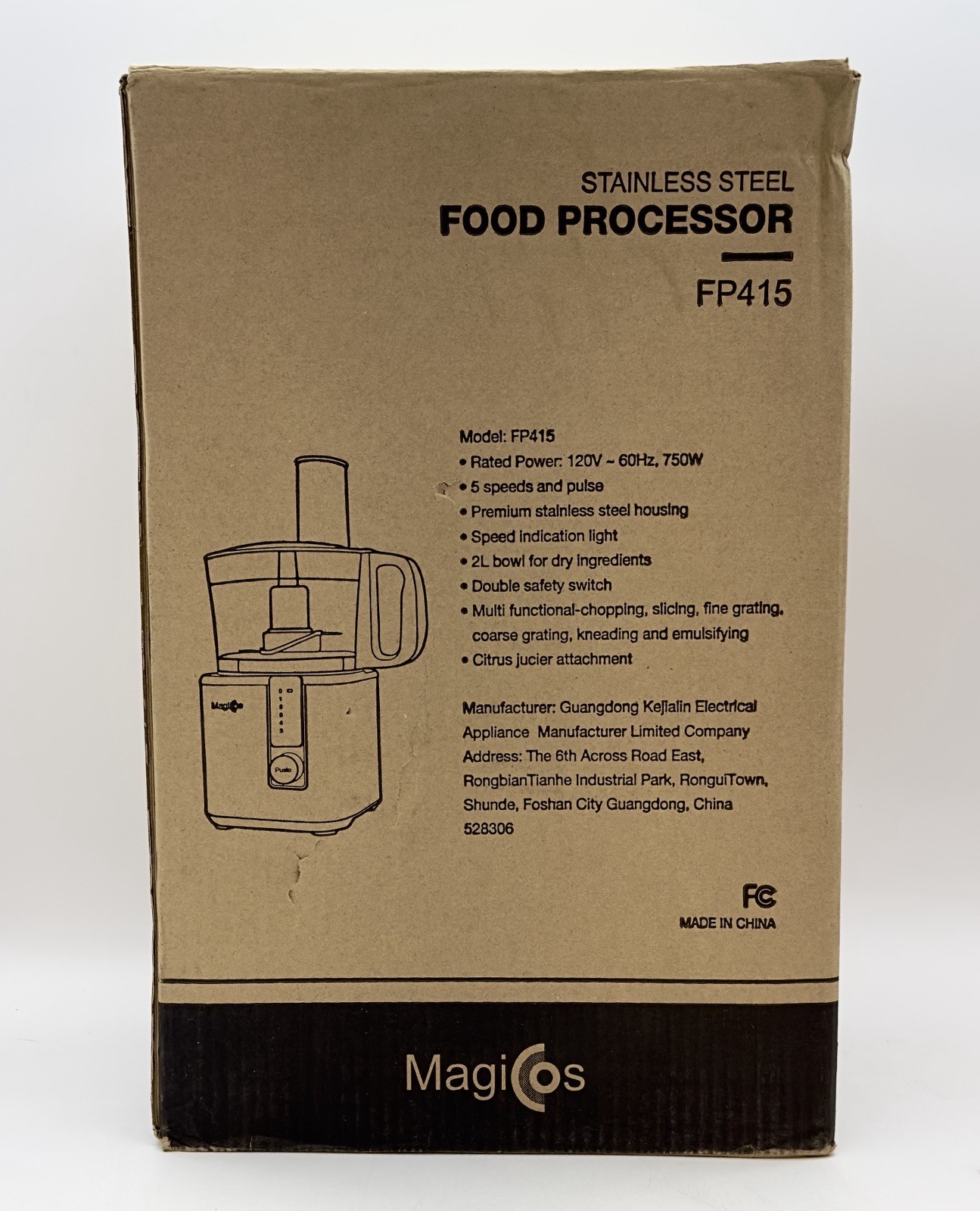 Food Processor MAGICCOS Stainless Steel Citrus Juicer 5 Speeds + Pulse NEW