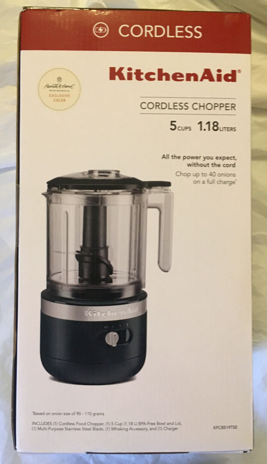 NEW Hearth & Hand with Magnolia KitchenAid Cordless 5 Cup Food Chopper
