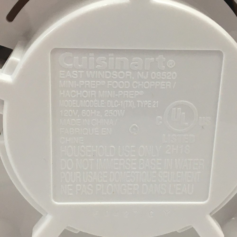 CUISINART MINI-PREP PROCESSOR WHITE Model DLC-1TX BASE ONLY TESTED