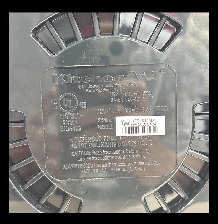 KitchenAid Pro Line Series Food Processor MOTOR BASE KFP1642MS Gray Silver