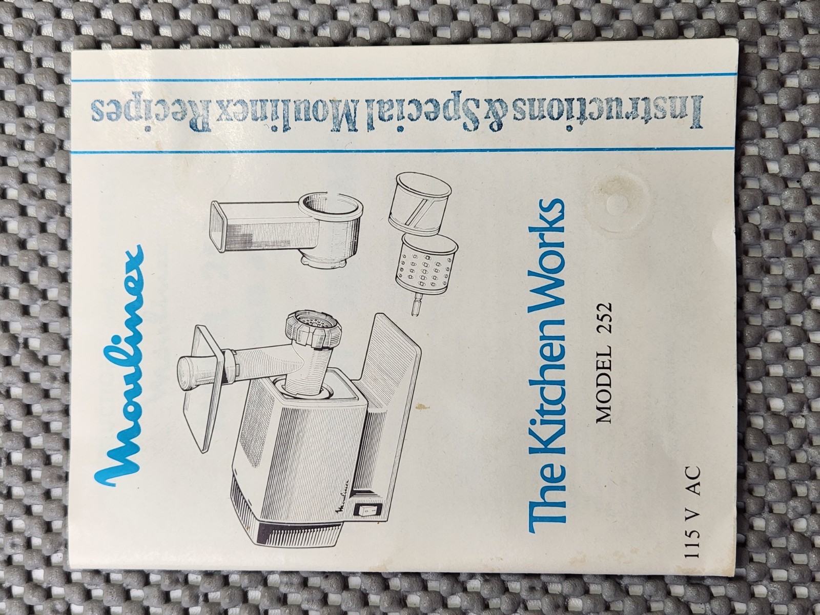 Moulinex Food Processor Model 252 The Kitchen Works Made In France Tested/Works