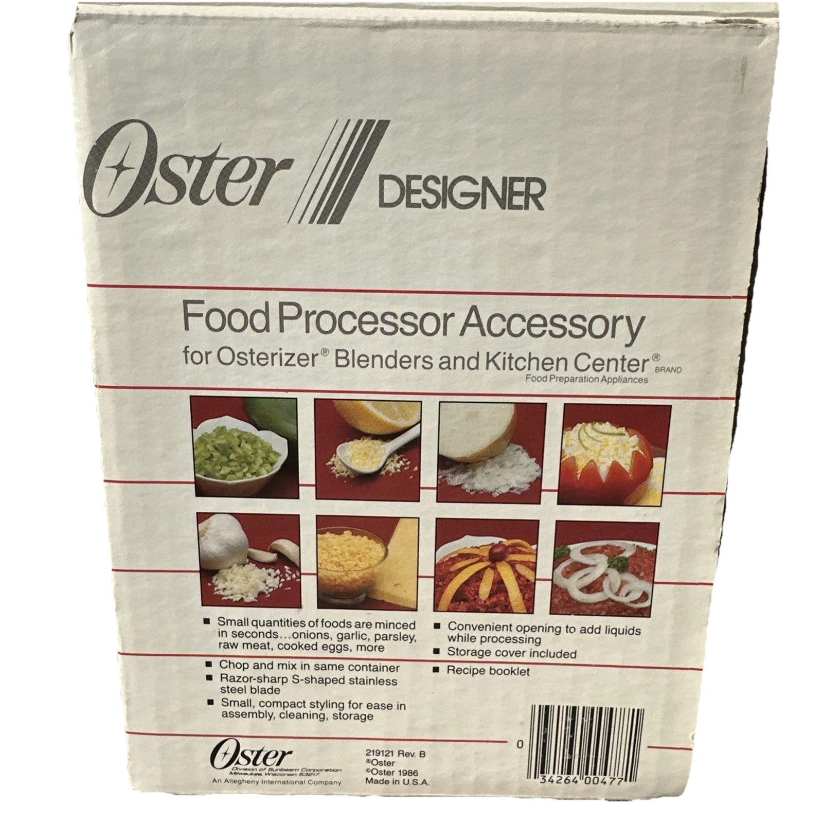NEW NIB Oster 5900-18 Food Processor Accessory Osterizer Blenders Kitchen Center