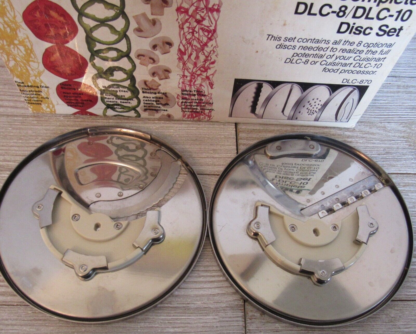 Vintage Cuisinart Complete DLC-8 / DLC-10 Disc Set Food Processor 8 Blades