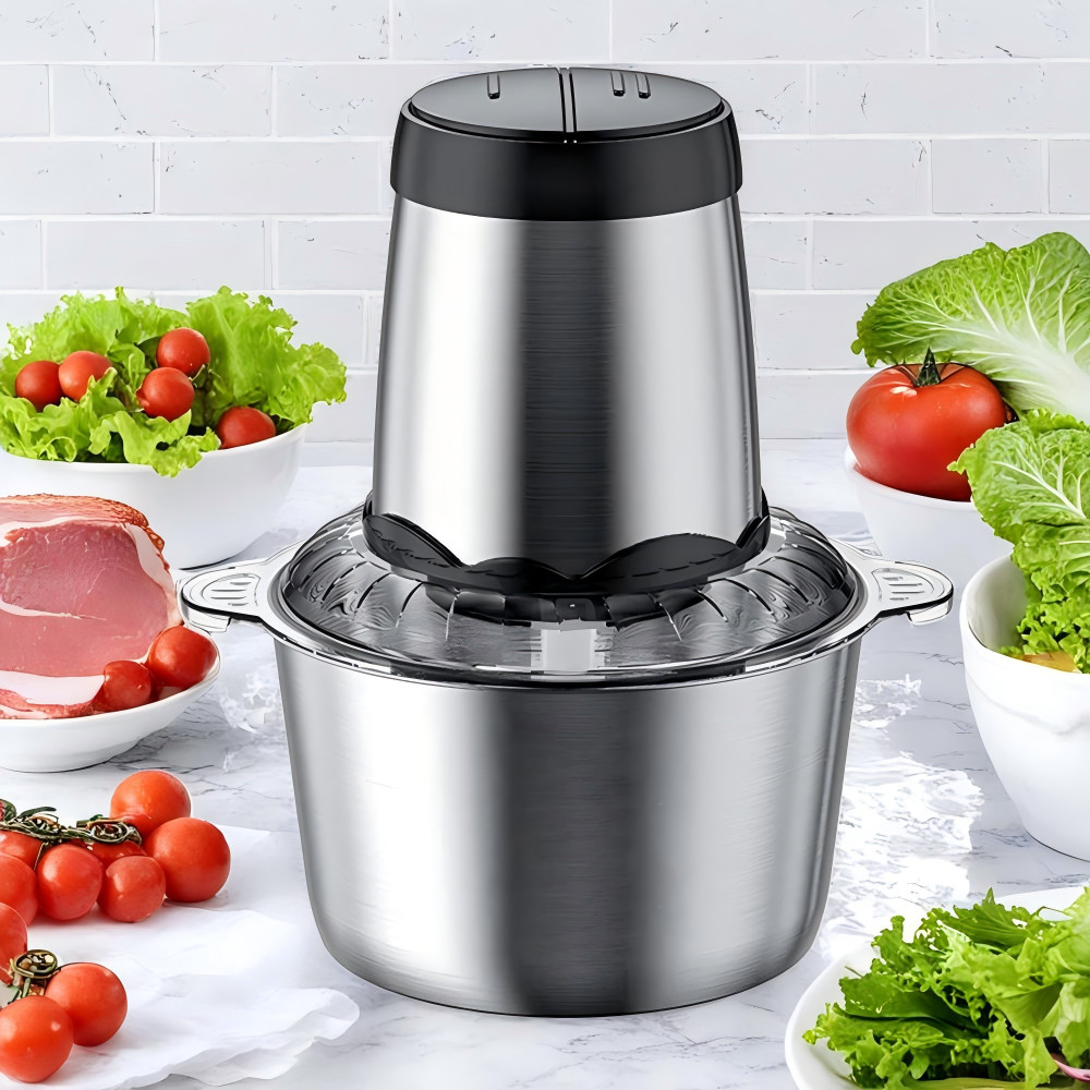 2L Electric Food Chopper Electric Stainless Steel Processor Meat Grinder Mixer