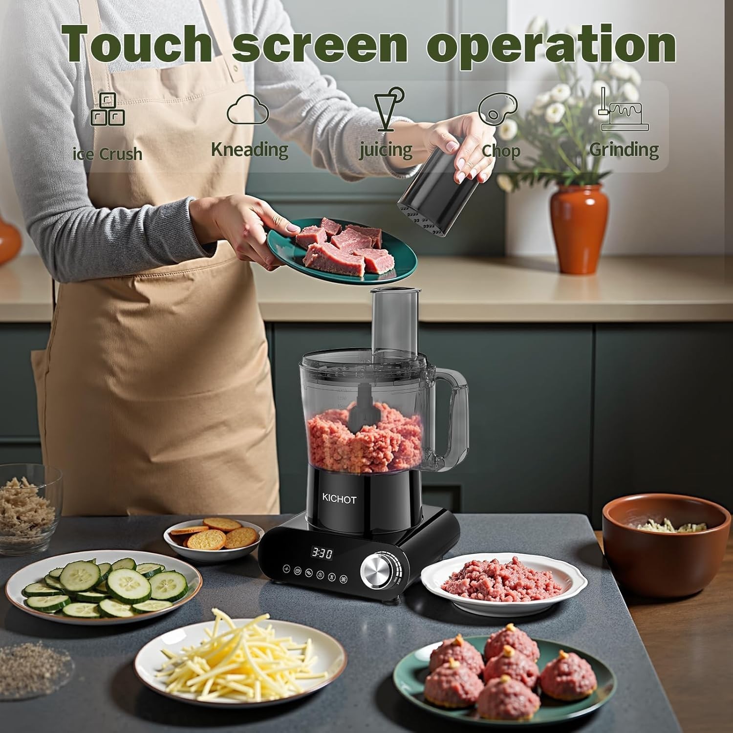 Elegant 12-Cup Food Processor & Vegetable Chopper – 600W Power & Speed Control