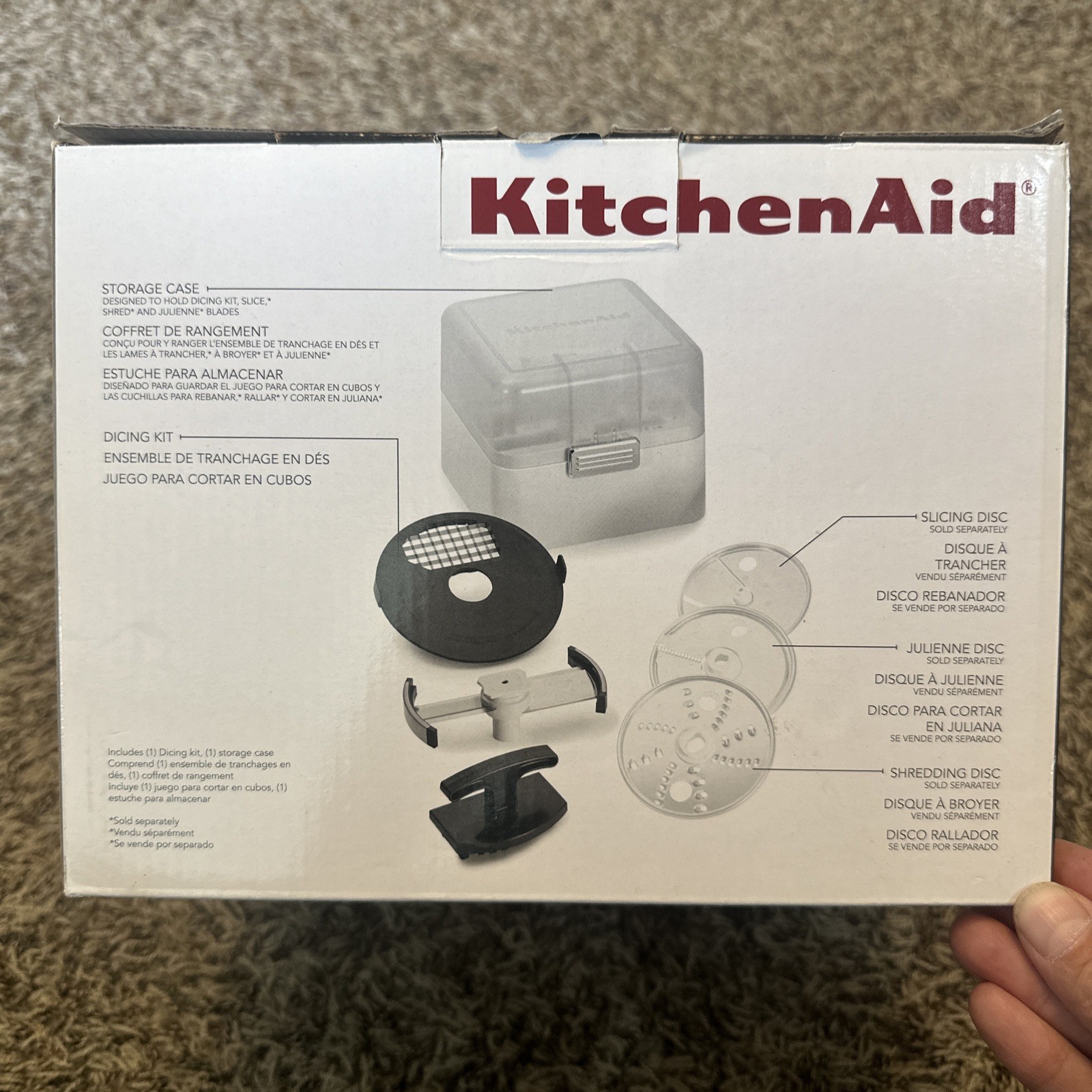 KitchenAid Food Processor Dicing Kit Attachment w/ Case KSMFPAEP