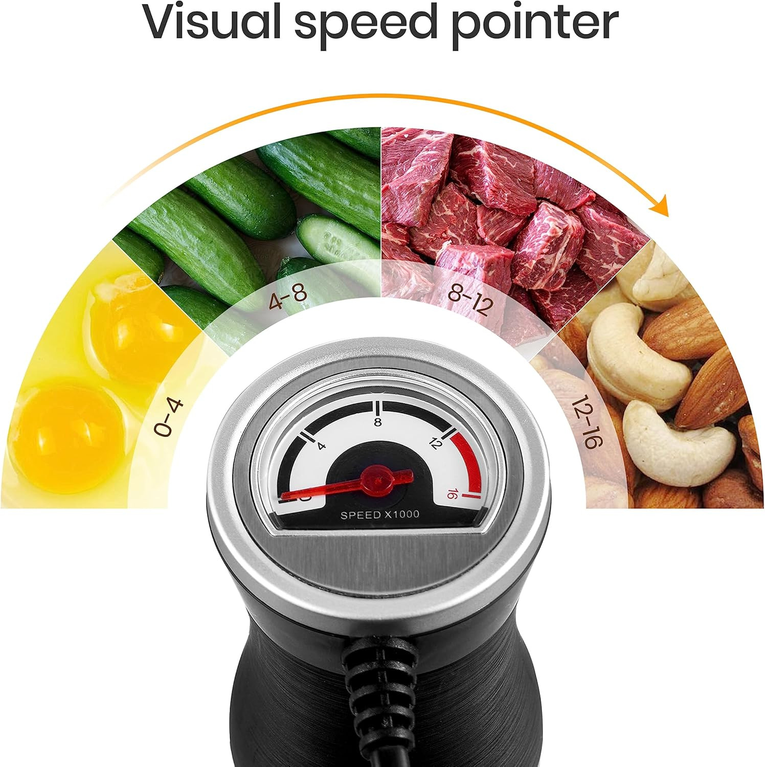 X5 Pro Stainless Steel Handheld Food Processor – 5 Blades & 16 Speeds
