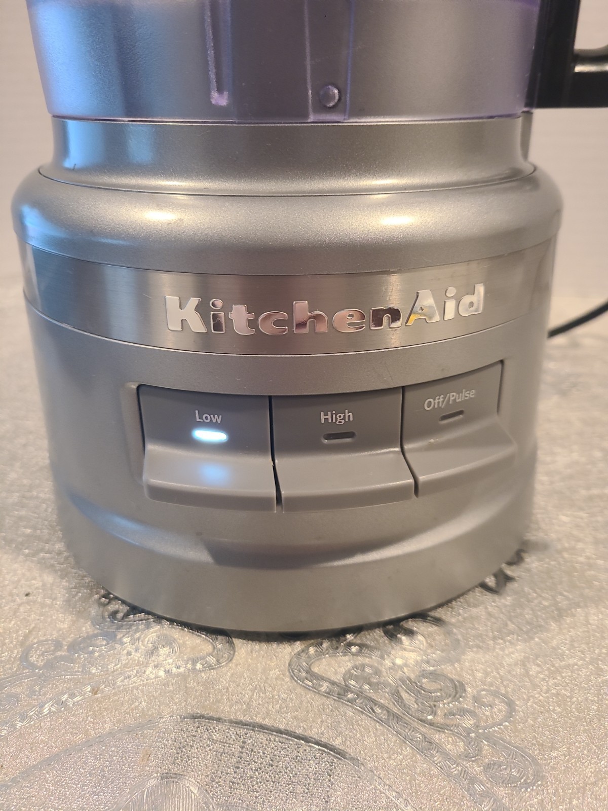 KitchenAid 9 Cup Food Processor Plus 3 Speed Option Silver Color TESTED Working