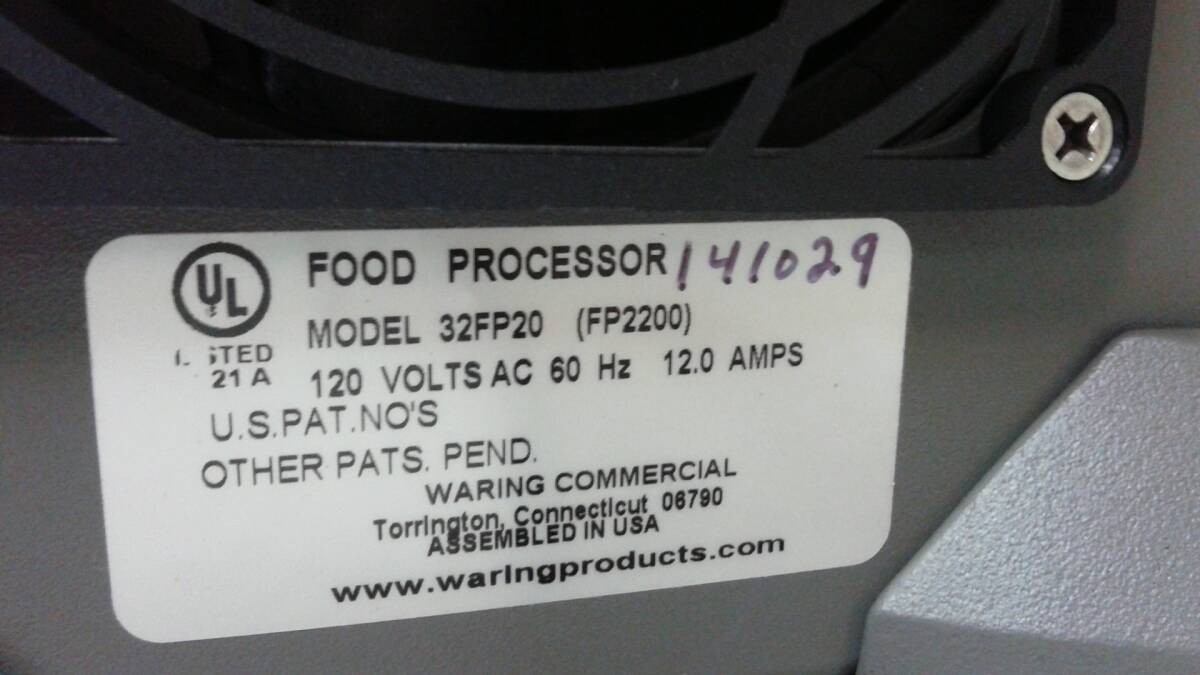 NEW CUISINART WARING 32FP20 FP2200 COMMERCIAL FOOD PROCESSOR 120V BARE UNIT