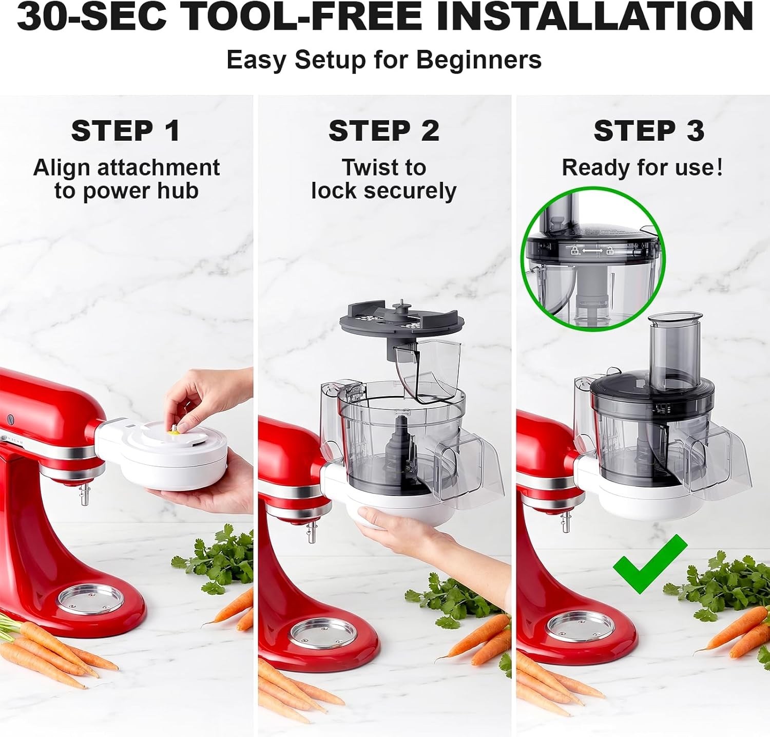 COFUN 5-in-1 Food Processor for KitchenAid, Multifunctional Chopper Attachments