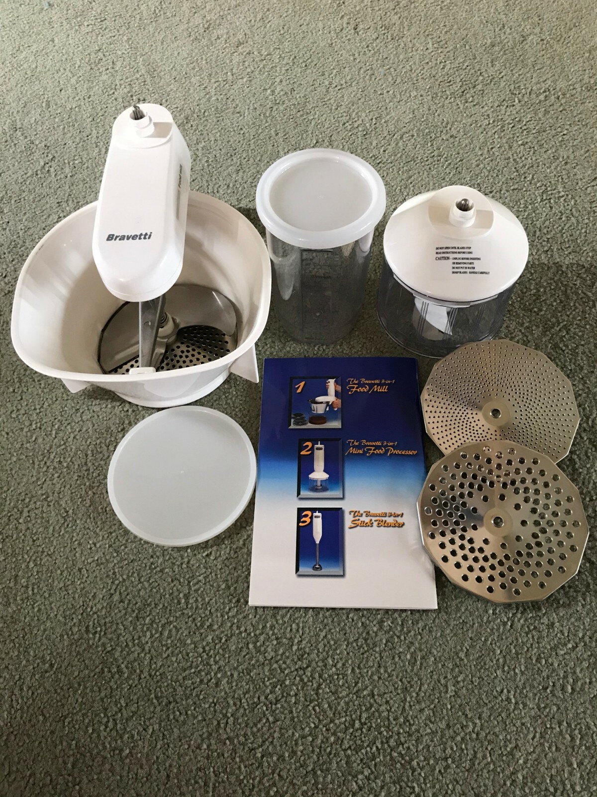 Bravetti Food Processor 8 pc Accessory Kit for Immersion Blender Manual Cookbook