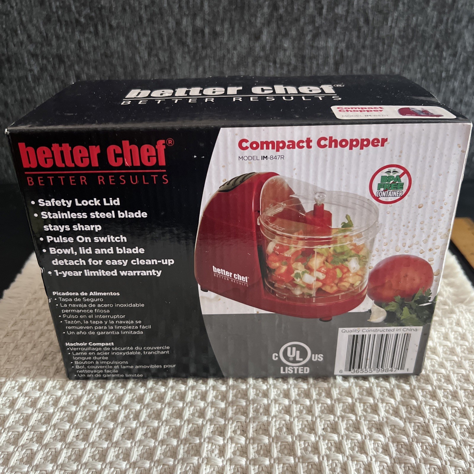 Better Chef Compact Food Chopper IM-847R Electric Mini Processor New Box