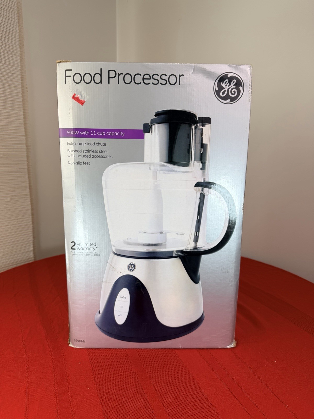 GE Food Processor 169066 500W 11 Cup Large Chute Stainless Family Size -New 🔥