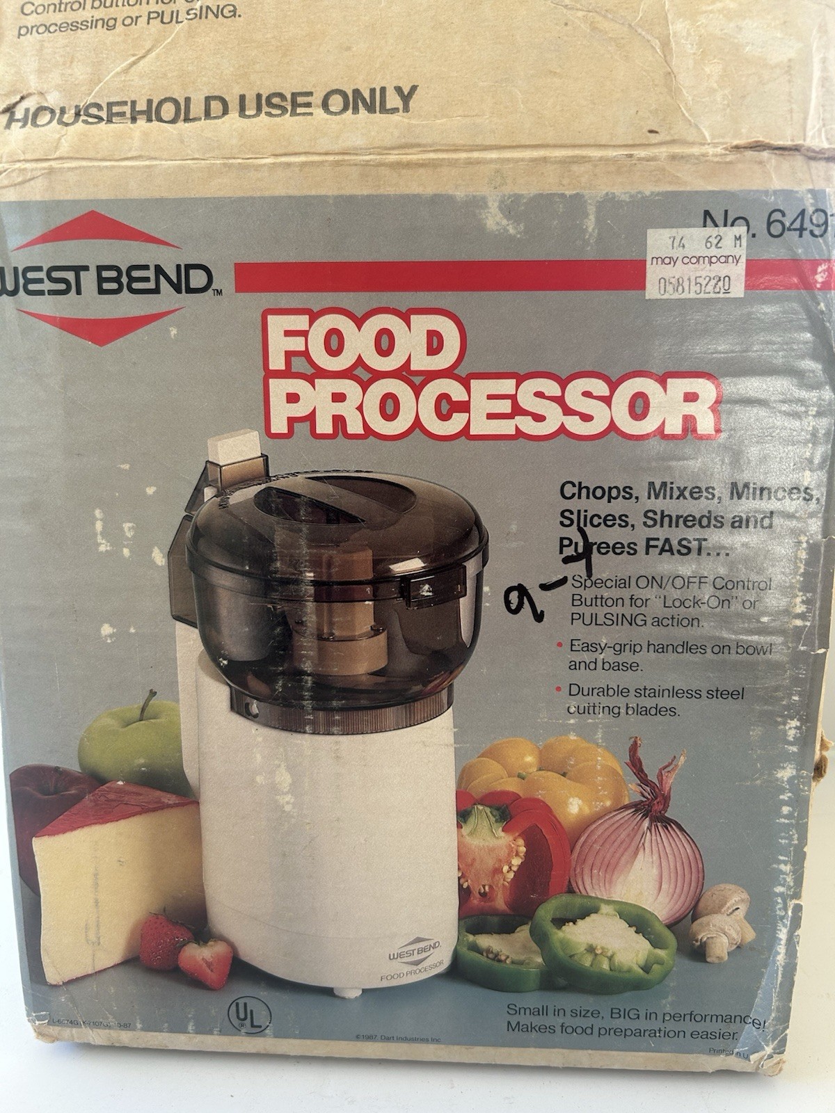Vintage West Bend Small Food Processor No. 6491 Open Box