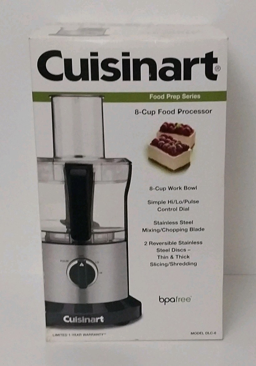 Cuisinart (DLC-6) 8-Cup Food Processor Stainless Steel Slice Shred Mix Chop