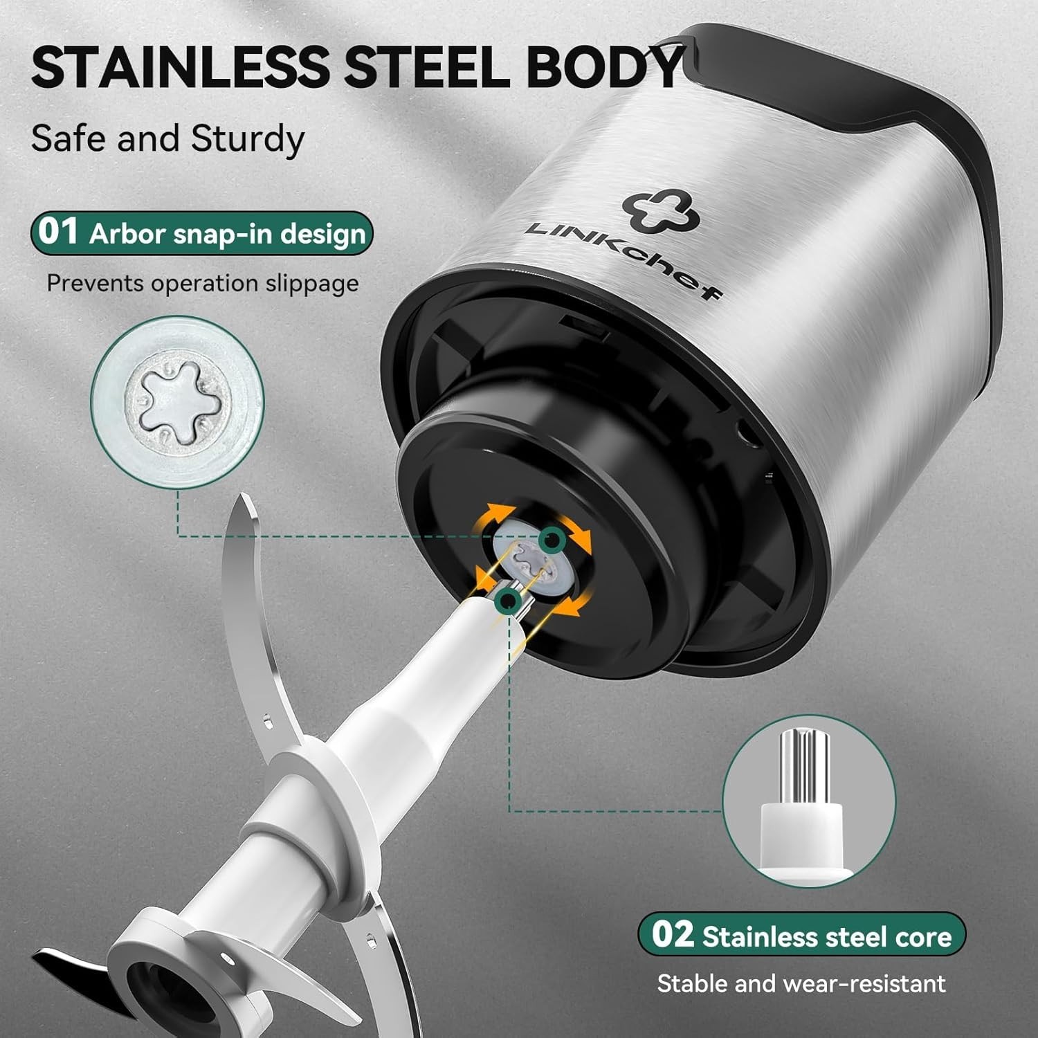 5 Cup Stainless Steel Food Processor – Quick & Versatile Chopper for Home Chefs
